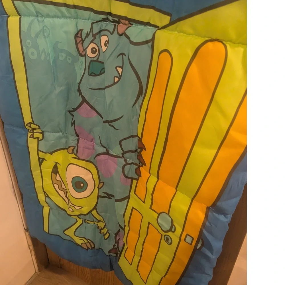 VTG Disney Pixar Monsters Inc Scare Team Sleeping Bag Sulley Mike Wazowski 57x30